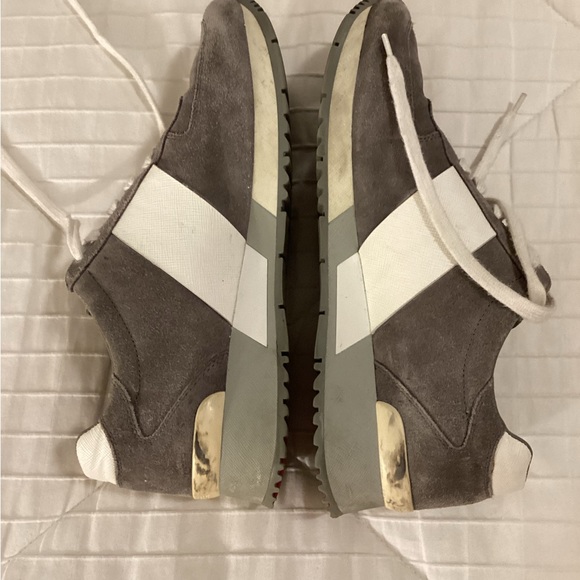 Prada Sport Grey/White Suede and Nylon Low Top Sneakers